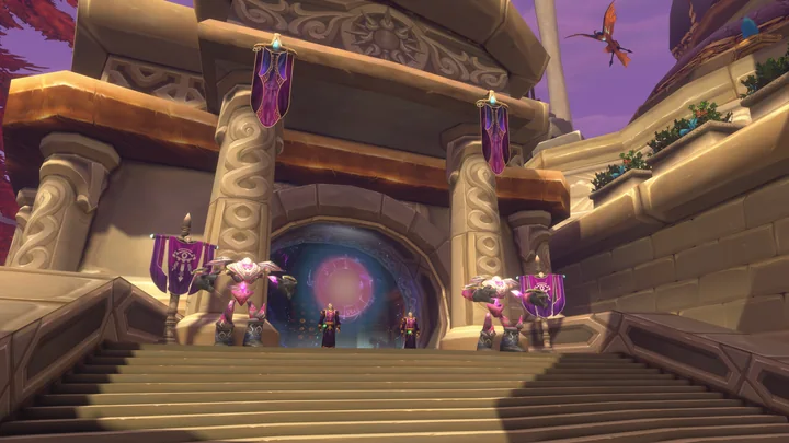 An ornate purple-lit dungeon interior in Blizzard’s Forever reveal.